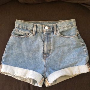 High waisted jean shorts